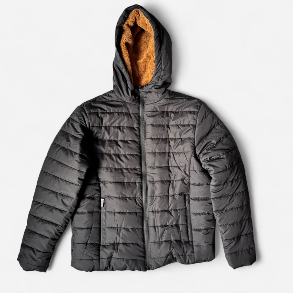 Brooklyn Laundry Boy's Long Sleeve Full Zip Black  Puffer Jacket Size   Large